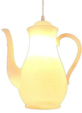 Machine Nordic Teapot Pendant Light Teacup Hanging Lamps Kettle Ceiling Lamp Fixture Loft Creative Lampshade Loft Restaurant Bar Kitchen Cafe Lighting, Height Adjustable (Size : 29 * 31cm)