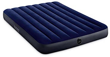 Intex 64758E Dura-Beam Standard Downy Air Mattress: Fiber-Tech, Full Size, 10in Bed Height, 600lb Weight Capacity, Pump Sold Separately