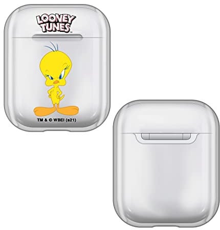 Head Case Designs Offizielle Looney Tunes Tweety Persönlichkeiten Durchsichtig Harte Kristall Handyhülle Hülle Huelle kompatibel mit Apple AirPods 1 1st Gen / 2 2nd Gen Charging Case