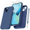 Qasyfanc Cover per iPhone 13 mini, Protezione Fotocamera und 2 Pellicola Vetro Temperato, Fodera in Microfibra Antiurto Ultra Custodia Silicone Morbida Liquido Ultra Sottile 5.4'' (JewelBlue)