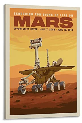 KWID Vintage-Poster NASA 2003 Mars Opportunity Rover Poster Dekorative Malerei Leinwand Wandposter und Kunstbild Druck Moderne Familie Schlafzimmer Dekor Poster 60 x 90 cm