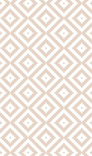 DobleUve Estudio Alfombra Vinílica Rombo 08 | Beige | 65x140 cm | Alfombra Cocina Lavable Antideslizante | Alfombra Vinilica | Suelo Vinílico | Alfombra Vinilo Salón