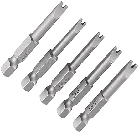 Zohino U-Typ-Schraubendreher-Bits, U4, U5, U6, U7, U8, magnetisch, U-Schraubendreher, Bohrer, Schraubendreher-Bits, Elektrowerkzeuge-Set, 50 mm Länge, 5 Stück