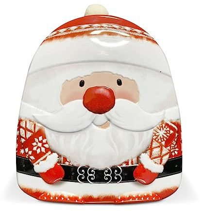 stylebox Blechdose in Form eines Santa mit Mütze Keksdose Deko-Box Retro-Dose Aufbewahrung, Volumen: 800 ml Maße: 17.5 x 15 x 4 cm