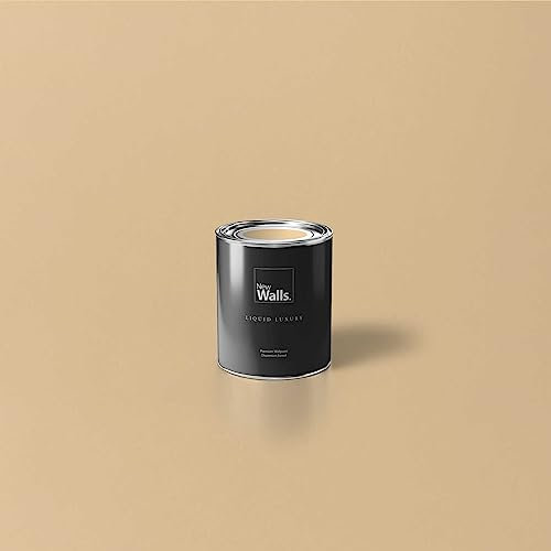 New Walls Pintura de emulsión líquida de lujo para interiores, color beige claro, 1 L