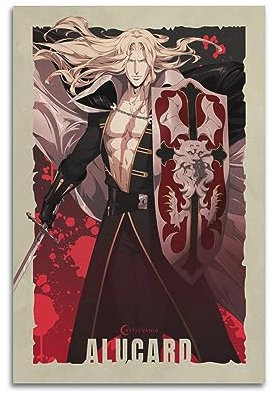 VZRSQZK Castlevania-Serie Alucard-Poster, dekoratives Gemälde, Leinwand-Wandposter und Kunstdruck, modernes Familienschlafzimmer-Dekor-Poster, 20 x 30 cm