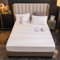 YUDEYU Gesteppte Spannbettlaken Weicher Kristall-Samtstoff Matratzenschoner Doppeltes Einzelbett bettspanntuch Topper-Overlays Spannbetttücher(White,80x200cm/High 10-30cm)