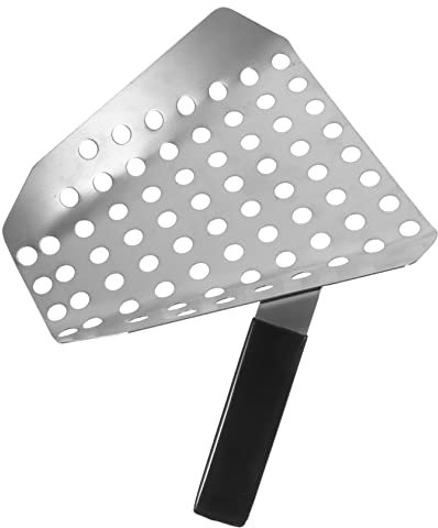 MUCKLILY Küchenwaren Pommes-Schaufel Eisschaufel Späneschaufel aus Edelstahl Pommes frittes Burger Popcornschaufel Süßigkeiten Schaufel gebraten Rostfreier Stahl Bratlöffel Metall