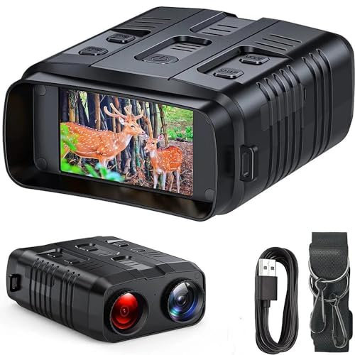 Fulluky Nachtsichtgerät, R19 Digitales Nachtsichtgerät 1080P HD 3W IR Night Vision wiederaufladbar 7 Stufen IR Nachtsichtgeräte für Jagd Vogelbeobachtung Camping (Schwarz)