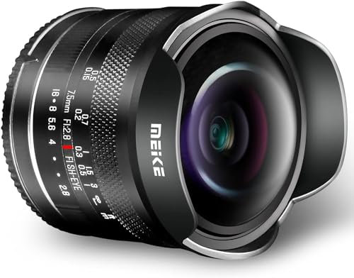YIDOBLO Lente de ojo de pez circular ultra ancha MK de 7,5 mm F/2,8 de gran apertura, lente de enfoque manual, compatible con cámara Canon EFM Mount Mirrorless