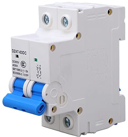 Disjoncteur miniature DC for panneaux solaires Disjoncteur photovoltaïque 2P 500V 2P Commutateur d'air for panneaux de système solaire PV Protection contre les courts-circuits contre les surcharges du