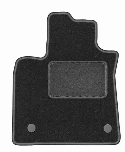 Velours-Fahrermatte passend für Dacia Sandero III Stepway 2021-, Graphit | passend für Schrägheck; Velours-Teppich (Polypropylen), ca. 6,5 mm; rutschfest, runde Befestigungen (Typ RN)