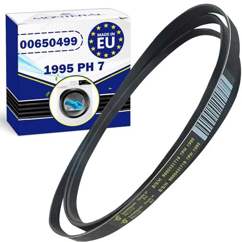 Correa Secadora Poly-V 1995 PH 7 con Código Original 00650499 650499 para Bosch para Siemens para Balay - MADE IN EU - Garantía de 10 Años - MONTERAL