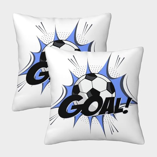 ZHUICHENG Fußballtor Kissenbezüge Für Sofa Und Bett, Fußball Kissenbezug, Geeignet Für Kids Room Fun Und Travel Essential, Maschinenwaschbar 40x40cm