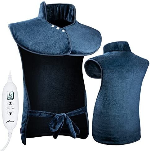 Olycism Heizkissen Rücken für Schulter Nacken Rücken 60 x 100cm Wärmekissen Rücken 10 Heizstufen & 9 Zeiteinstellungen Heizkissen mit Abschaltautomatik Flanell Maschinenwaschbar Überhitzungsschutz