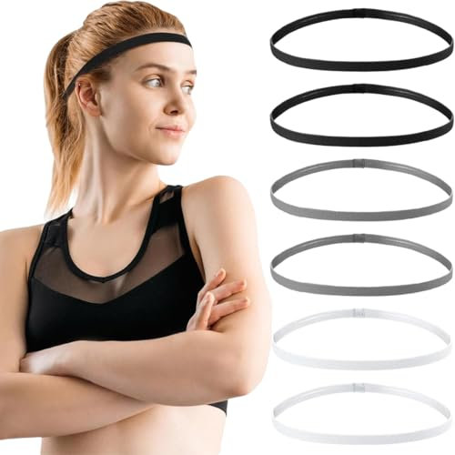 ZOPJUMA 6 Pièces Bandeau Cheveux Homme, Élastique Cheveux Serre Tete Homme, Antidérapant Bandeau Sport pour Yoga Football Jogging Femmes Hommes