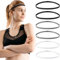 ZOPJUMA 6 Pièces Bandeau Cheveux Homme, Élastique Cheveux Serre Tete Homme, Antidérapant Bandeau Sport pour Yoga Football Jogging Femmes Hommes