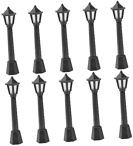 GARVALON 10stücke Straßenlaternenpfahl Lampe Für Puppenhaus Mikroskopisches Modell Harz Laternenstruktur Modellbau Strassenlaterne Puppenhaus Lampe Licht Modellbau Licht