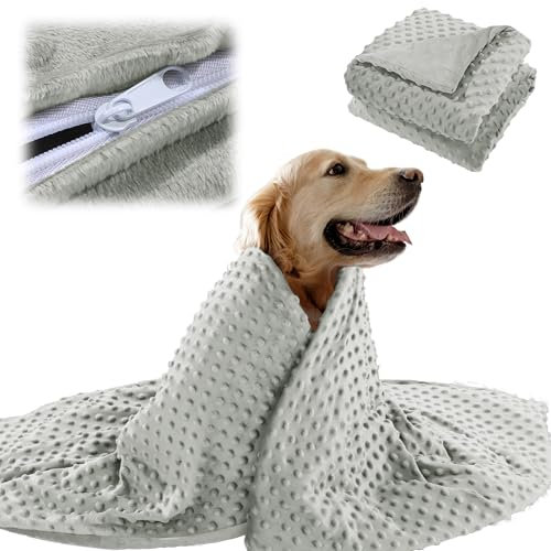 BALAPET Weiche gewichtete Decke für Hunde, Donnerdecke für Hunde, Angst, Entspannung und Beruhigung, gewichtete Decke mit waschbarem Bezug, perfekt für Gewitter, Feuerwerk, Trennung und Camping (S)