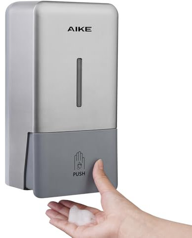 AIKE Schaumseifenspender 800 ML, Wandmontage, Manueller Druckpumpe für gewerbliche Badezimmer AK1006F Nur mit Schaumseife kompatibel