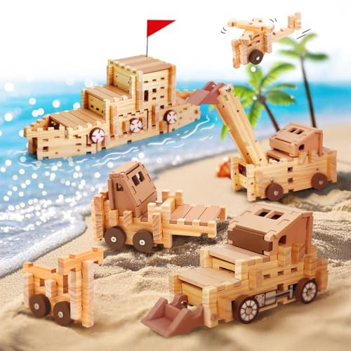 Jovi-mindly Bauklötze Set Holzspielzeug (101 Teile) mit Aufbewahrungstasche, Pädagogische Klassische Holzklötze für Kleinkinder ab 3 Jahren für Jungen und Mädchen, FSC-Zertifiziert