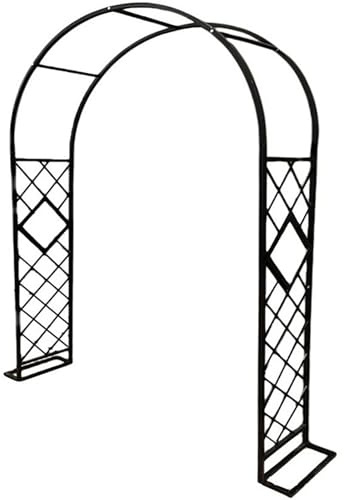Schwer Rosenbogen Verzinkt Gartenbogen, Rosenbogen Aus Metall Stabil Für Kletterpflanzen Freistehend, Gartenbogen Gartenlaube, Rosengestell Torbogen (Brown, W220 X H230cm)