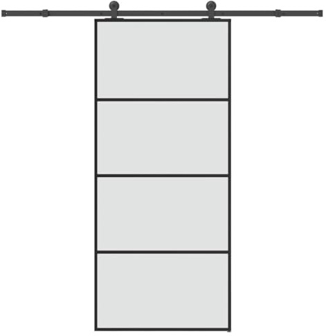 vidaXL Porte coulissante avec kit de quincaillerie 90x205 cm Verre ESG, Porte coulissante sur Rail, Porte coulissante intérieure, Porte coulissante de Salle de Bain