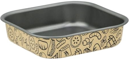 Teglia Mini Teglie per friggitrice ad aria, airfryer, Alluminio antiaderente Riutilizzabili, antiaderenti belle comode capienti anche per piccole porzioni(Crema, Quadrata 20x20 cm)