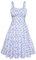 Belle Poque Women's Sleeveless A-Line Midi Dress Vintage Lightweight Versatile Sweetheart Neck Dress Beach Dress