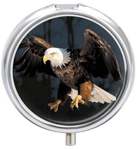 3D Bald Eagle Pill Case Travel Pill Container Mini Travel Medicine Tablet Vitamin Holder Organizer Medicine Cod Liver Oil Storage