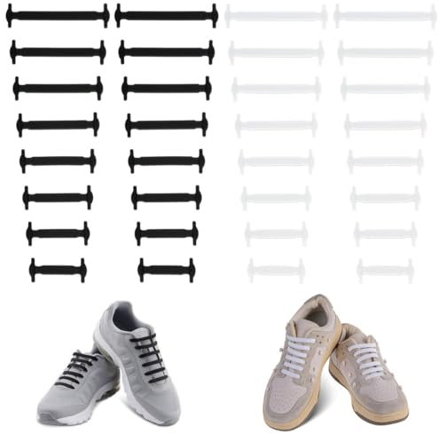 COYUN 2 Pares Cordones Elásticos para Zapatillas Deporte, Cordones Goma para Niños y Adultos, Cordones de Silicona Elásticos Sin Necesidad de Atar para Zapatillas de Baloncesto y Zapatillas de Deporte