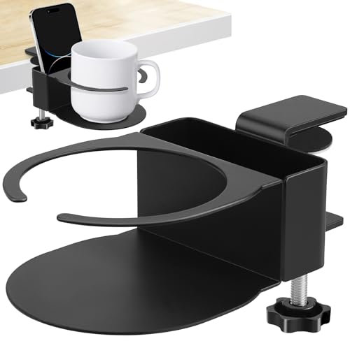 3-in-1 Porte Gobelet Nniversel pour Poussette/Bureau/Vélo - Support Réglable pour Gourde, Biberon, Gobelet Voyage - Accessoire Pratique Compatible avec Tasses à Café, Bouteilles et Téléphones