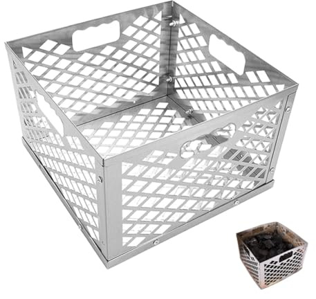 Abaodam Stainless Steel Charcoal for Bbqs Offset Smoker Basket Large Storage Container Outdoor Bbq Accessory