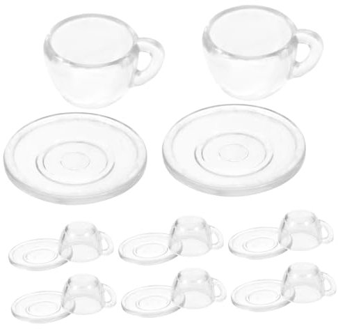 Toyvian 1set Mini Tea Cup and Saucer Set Dollhouse Accessories for Creative Pretend Play for Boys and Girls Birthday Educational Activities and Decor
