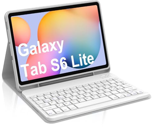 Occtingkind, Tastiera per Samsung S6 Lite, Cover con Tastiera S6 Lite 10,4, Custodia con Magnetische Rimovibile Bluetooth Keyboard per Galaxy P620/P615/P610 (2024/2022/2020), Italiano, USB C, Grigio