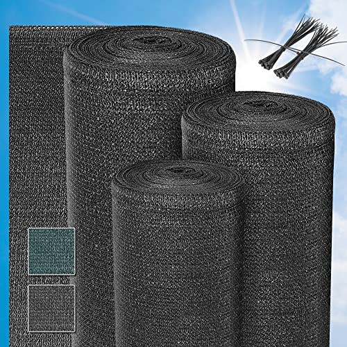Sol Royal Schattennetz Schattiergewebe HDPE Sichtschutz Garten Kabelbinder | 10x1,8m Anthrazit blickdichter Sonnenschutz mit UV-Schutz & für einfache Befestigung 165g Gewächshaus Zaun Zaunblende SG80