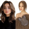 Elailite Real Human Hair Topper For Women Mittelbraun Clip in Hair Toppers Echthaar Haar Topper Damen Haartopper Haarteil Haarteile Silk Lace 27.5cm 21g #4