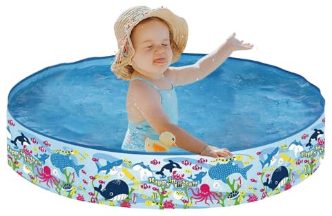Faltbarer Kiddie Pool, Instant Setup More Than Ground Hard Swimming Pool für Kinder, Outdoor Summer Bathing Tub It's a Versatile Must Have to Warm Weather Fun 47,24 x 47,24 x 9,84 Zoll