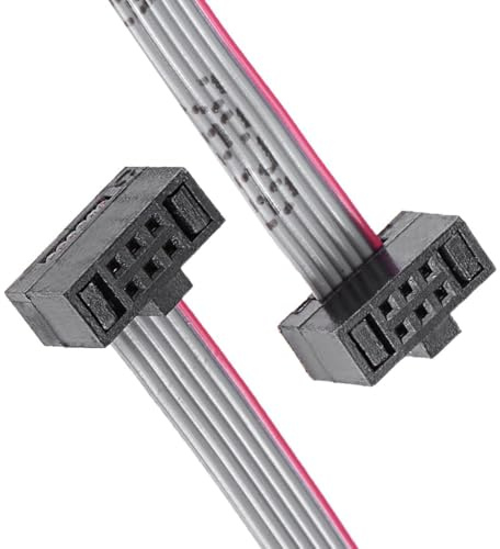 Unifizz Cavo a nastro piatto IDC a 6 pin, passo 1,27 mm, lunghezza 20 cm, connettore FC a FC, tipo A, per scheda madre del PC, stampante 3D, display a LED