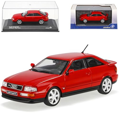 Generisch A*U*D*I S2 Coupe Rot 1990-1995 1/43 Solido Modell Auto mit individiuellem Wunschkennzeichen