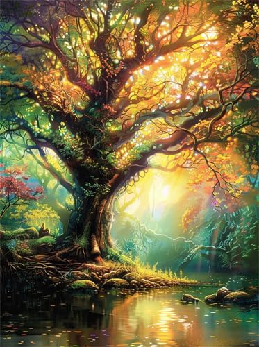 Puzzle 200 Teile Erwachsene Sonnenlicht, Baum, Natur, 35x25cm DIY Impossible Jigsaw Puzzle 200 Teile, Geschicklichkeitsspiel für die Ganze Familie, Wunderschönes Dekoration Puzzles