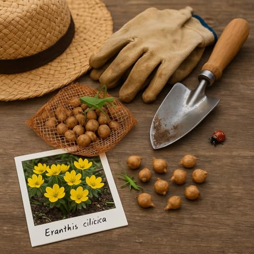 Exotenherz Blumenzwiebeln - Kilikischer Winterling Eranthis Cilicica (25 Stück) Durchmesser 4-5cm