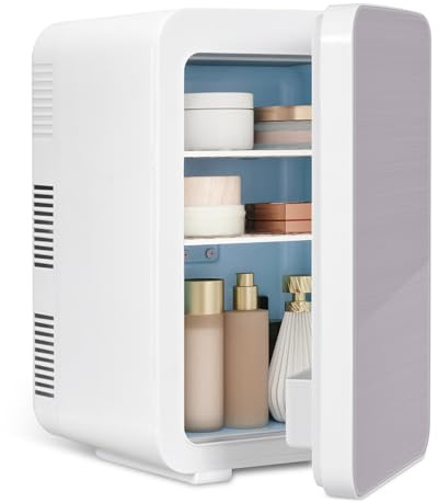 eklipt Mini Fridge for Bedrooms, 10L Portable Beauty Refrigerator | 12 Cans Capacity, AC/DC Powered, Quiet Mode, Skincare Cosmetic Cooler, Desk Fridge for Office, Car, Bedroom, Purple
