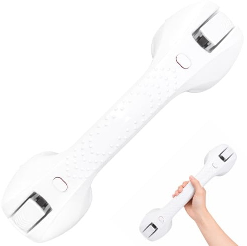 Starker Halt|Bohrfreier Duschgriff 120kg 40cm Saugnapf abnehmbar rutschfest | barrierefreier Bad- & Dusch-Sicherheitsgriff für Senioren, Schwangere & Rehabilitierende, inkl. Anleitung