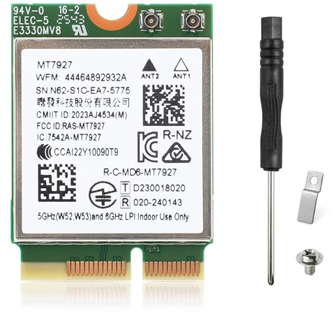 EDUP Adaptateur réseau sans fil triple bande BE9300, 802.11be 2.4/5/6GHz, Bluetooth 5.4, MLO, M.2 Key E 2230 Wi-Fi 7 module carte pour ordinateur portable, Intel et AMD, Windows 11 et Linux Kernel 6.8