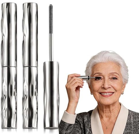 Face love Iron Eye Mascara ab 50 Jahre, 2026 Waschbare Metal Wand Mascara, Schwarz Wasserfeste Wimperntusche 3D Super Curling, Long-Lasting Volumizing (2 stab)