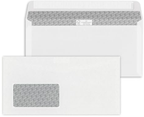 ÖKI Kuvert C6/5, 25 Stück, Briefumschlag mit Haftstreifen, Fenster links, 114x229mm, 80g, weiß