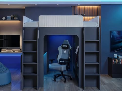 Recoil Dante Twin Gaming High Sleeper with Desk & Wardrobe