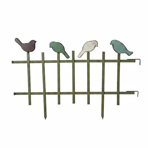 Jinhxofs Recinzione in Ferro Resistente Staccionata Decorativa in Metallo per Cortile, Esterni, Verde, Verde