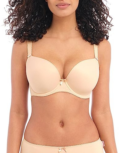 Freya Damen Deco Underwire Molded Plunge Bra BH, Undurchsichtige, Hautfarben, 85G